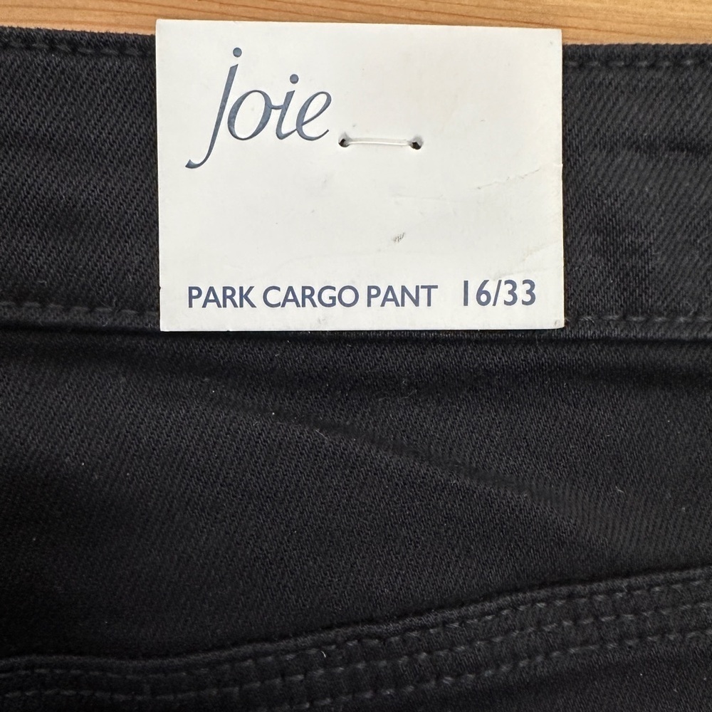 Joie Black Cargo Utility Pants High Rise Stretch Cotton Zipper Pocket Size 16 - Picture 7 of 9